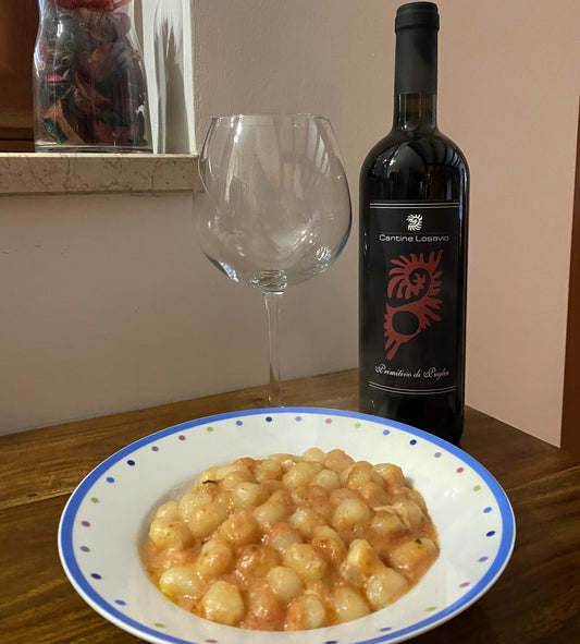 abbinamento cibo-vino gnocchi alla sorrentina primitivo secco