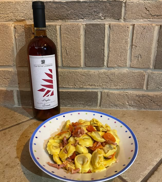 Abbinamento cibo vino tortellini rosato