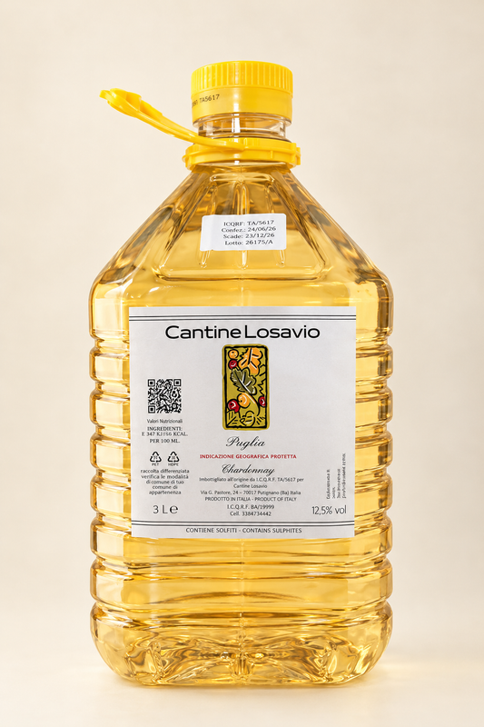 PET da 3 litri di chardonnay IGP Puglia